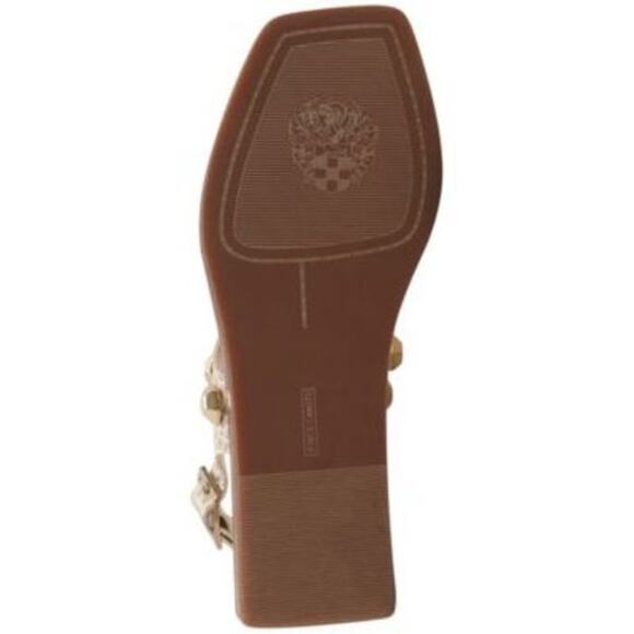 Vince Camuto Dailette Flat Sandal Size 8.5 Taupe Leather T-Strap Toe-Ring New - Picture 8 of 12